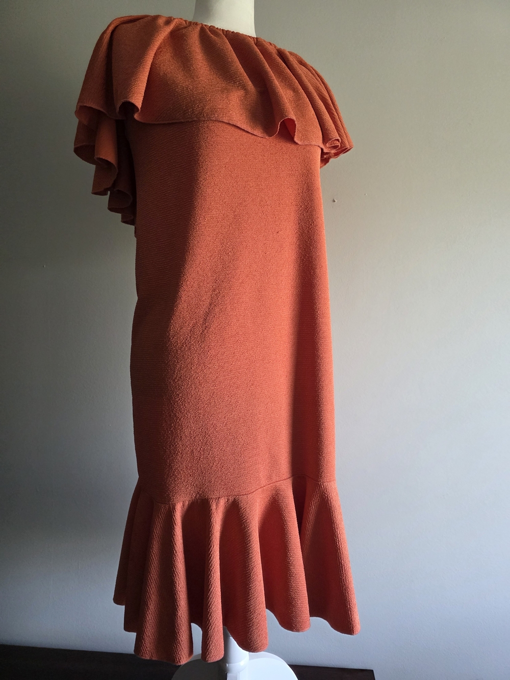 Women's Coral Ruffle-Hem Dress